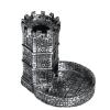 KSNDie Castle DND Dice Tower, Wall Carving Dice Rolling Tower for Role Playing Game | Easy Roller Perfect for Board Game, D&D and RPG (Ancient Silver) view 4