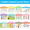 Spanish & English Bilingual Montessori Books for Toddlers 3-4-5, Pre-Assembled Reusable Sticker Activities Toy for Kids to Learn Spanish - Speech Therapy Valentine Gifts for Kid - Juguetes Para Nias view 2