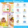 Spanish & English Bilingual Montessori Books for Toddlers 3-4-5, Pre-Assembled Reusable Sticker Activities Toy for Kids to Learn Spanish - Speech Therapy Valentine Gifts for Kid - Juguetes Para Nias view 3