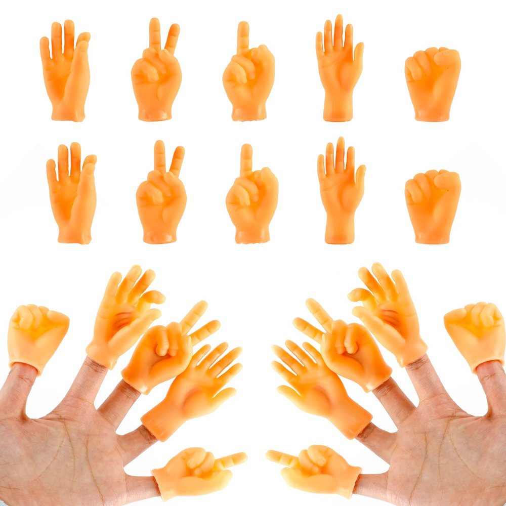 Tiny Hands for Fingers 10 Pcs Tiny Hands Premium Rubber Little Tiny Finger Hands Cute Mini Hand Puppet Finger Puppets