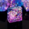 Haxtec Sparkling Sharp Edge Dice Set - Handmade Resin DND Dice with Iridescent Mylar Inclusion, Light Purple and Blue Color Mix-Enchanted Stardust view 4