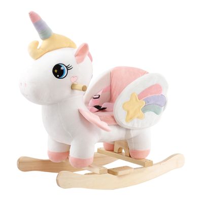 FUNLIO Unicorn Baby Rocking Horse, Rainbow Fairy Unicorn Rocking Horse for Toddlers 6 Months to 3 Years, Stuffed Ride-on Animal Rocker, Easy to Assemble, CE & CPC Certified