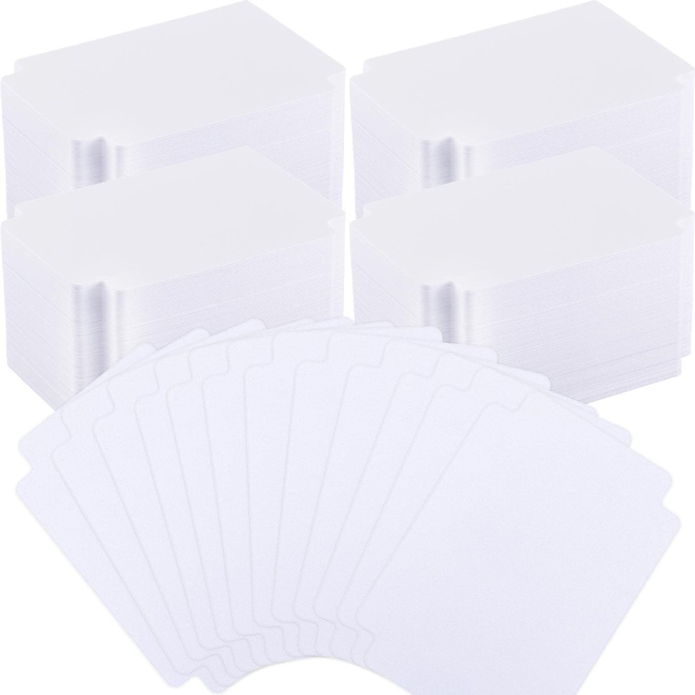 Lewtemi 450 Pcs Trading Card Dividers Page Dividers with Tabs Plastic Playing Sports MTG Card Separators with Side Labels for Games Sports(White)