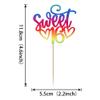 24 Pack 16th Birthday Cupcake Toppers Glitter Sixteen Happy Sweet 16 Cupcake Picks Cheers to 16 Years Old Cupcake Decorations for 16th Birthday Anniversary Party Cake Decorations Supplies Light Blue view 2