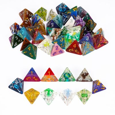 HDdais 10 Pack of D4 Dice - Random Color Polyhedral Dice for D&D, DND, Table Games, Role Playing Games