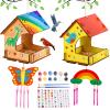 THWAS-LIGHT Wooden Arts and Crafts for Kids - 2 Pack Bird Feeder Wind Chime DIY Kids Crafts - Build and Paint Educational Fun Art Activities Gifts Outside Toys for Boys Girls Ages 3-5 8-12 6-8 view 1