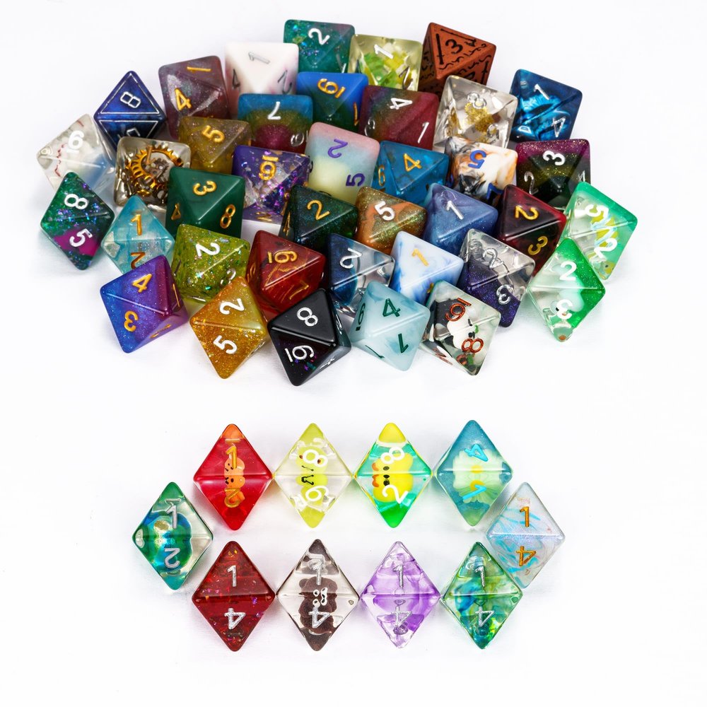 HDdais 10 Pack of D8 Polyhedral Dice Set - Random Color 8 Sided Dice for D&D, DND, RPG, Table Games