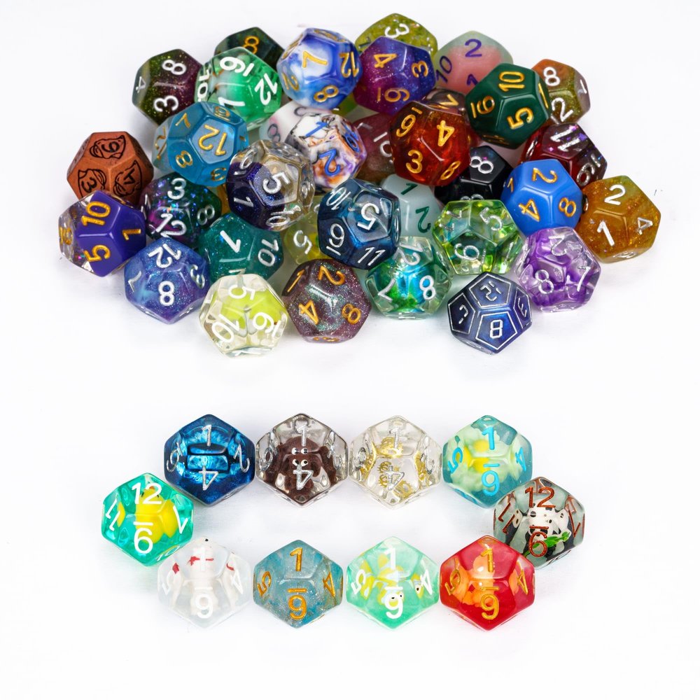 HDdais 10 Pack Random Color Polyhedral Dice Set - 12 Sided D&D Dice for DND RPG Table Games Role Playing Games