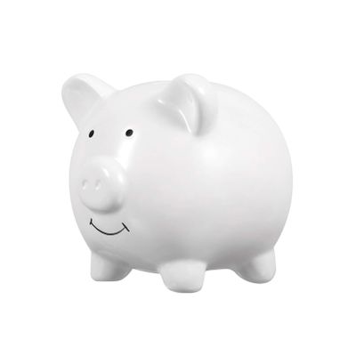 IMIKEYA Adorable Ceramic Piggy Bank Money Saving Pot for Boy Girl White Coin Bank for Decor and Present Choice