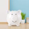 IMIKEYA Adorable Ceramic Piggy Bank Money Saving Pot for Boy Girl White Coin Bank for Decor and Present Choice view 2