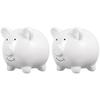 IMIKEYA Ceramic Piggy Bank: 2pcs Cute Pig Money Bank Coin Bank for Girls Boys Decorative Coin Bank Money Bank Money Saver Kids Present for Birthday Christmas Nursery Home Decor view 1