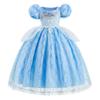REXREII Girls Cinderella Princess Costume Fancy Dress Halloween Christmas Pageant Party Birthday Wedding Evening Gown Blue 3-4T view 1