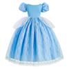 REXREII Girls Cinderella Princess Costume Fancy Dress Halloween Christmas Pageant Party Birthday Wedding Evening Gown Blue 3-4T view 3