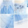 REXREII Girls Cinderella Princess Costume Fancy Dress Halloween Christmas Pageant Party Birthday Wedding Evening Gown Blue 3-4T view 4