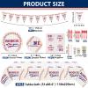 Baseball 1st Birthday Party Supplies, Includes Rookie of The Year Banner, Tablecloth, Plates, Napkins, Cups and Straws for 1st Birthday Boys Baby First Baseball Party Decorations, Serves 20 Guests view 2