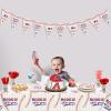 Baseball 1st Birthday Party Supplies, Includes Rookie of The Year Banner, Tablecloth, Plates, Napkins, Cups and Straws for 1st Birthday Boys Baby First Baseball Party Decorations, Serves 20 Guests view 4