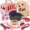 G.C 13Pcs Dog Toys for Kids Girls, Walking Barking Electronic Interactive Stuffed Dog Plush with Carrier & Accessories Toys Pretend Play Puppy Pet Care Playset, Gifts for Little Girls 3 4 5 6 Year Old view 1