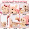 G.C 13Pcs Dog Toys for Kids Girls, Walking Barking Electronic Interactive Stuffed Dog Plush with Carrier & Accessories Toys Pretend Play Puppy Pet Care Playset, Gifts for Little Girls 3 4 5 6 Year Old view 4