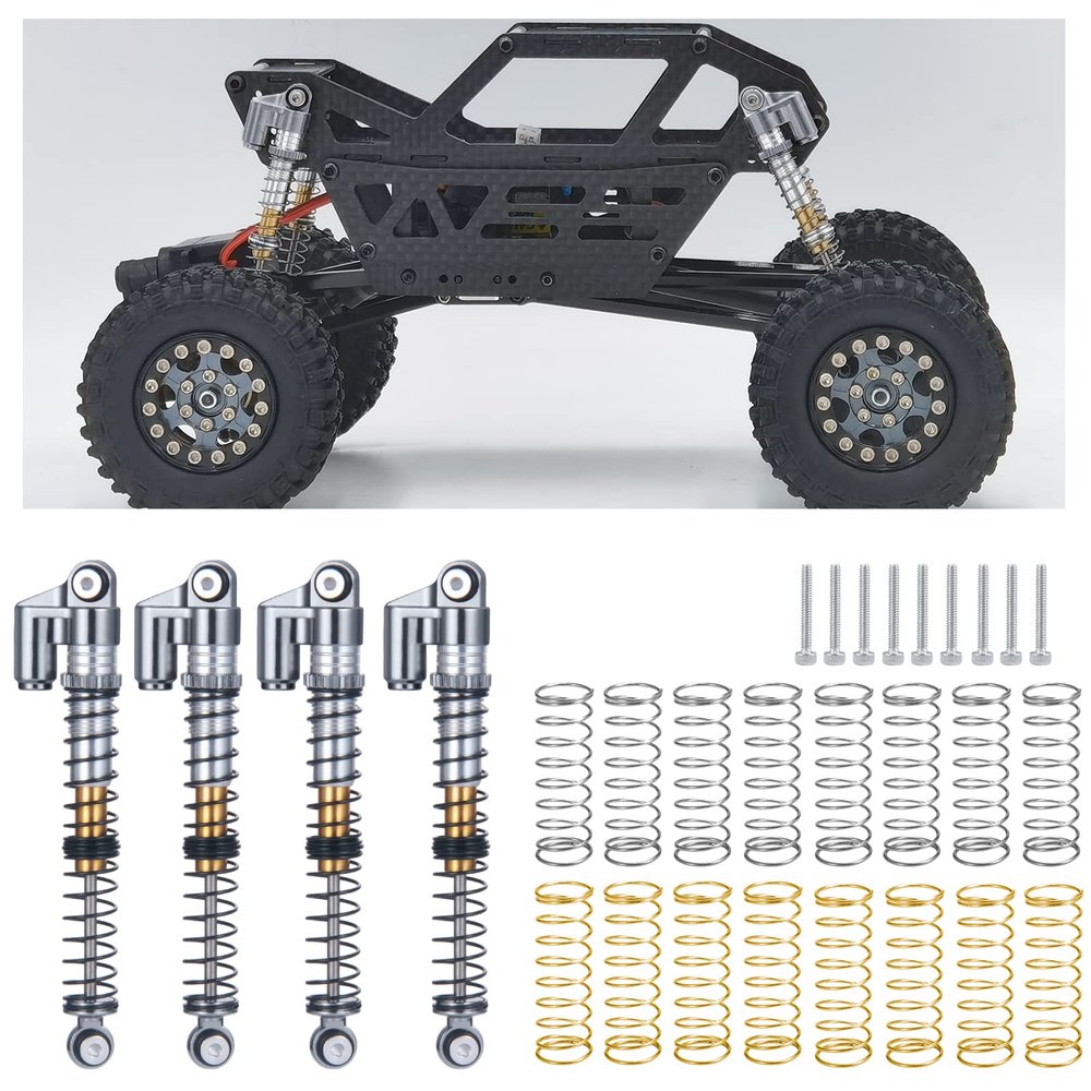 Benedict Harry Metal 53mm Shocks Aluminum Threaded Tele Absorber Damper Upgrades Parts Accessories for Axial SCX24 Bronco Gladiator Deadbolt JLU C10(Titanium)