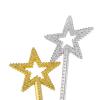 Qeuly Star Wand Gold Fairy Wand 13 Inches Angel Wand Star Magic Princess Wands Plating Silver Star Stick (Gold) view 3