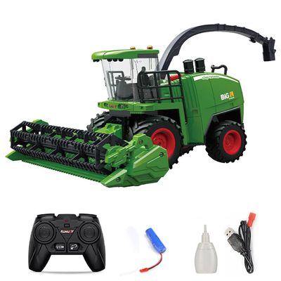 GoolRC Remote Control Harvester, 1:24 Scale RC Combine Harvester, 4WD 6 Channel High Simulation Farm Tractor with Smoke Light Sound Effects, 2.4GHz Electric Truck for Adults