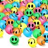 Deekin 300 Pcs 1 Inch Bouncy Balls Bulk Glow in the Dark Smile Face Bouncy Ball Valentine Party Favor Rubber High Bouncing Balls Birthday Gift Prize Vending Machine Filler(Multi Colors) view 1