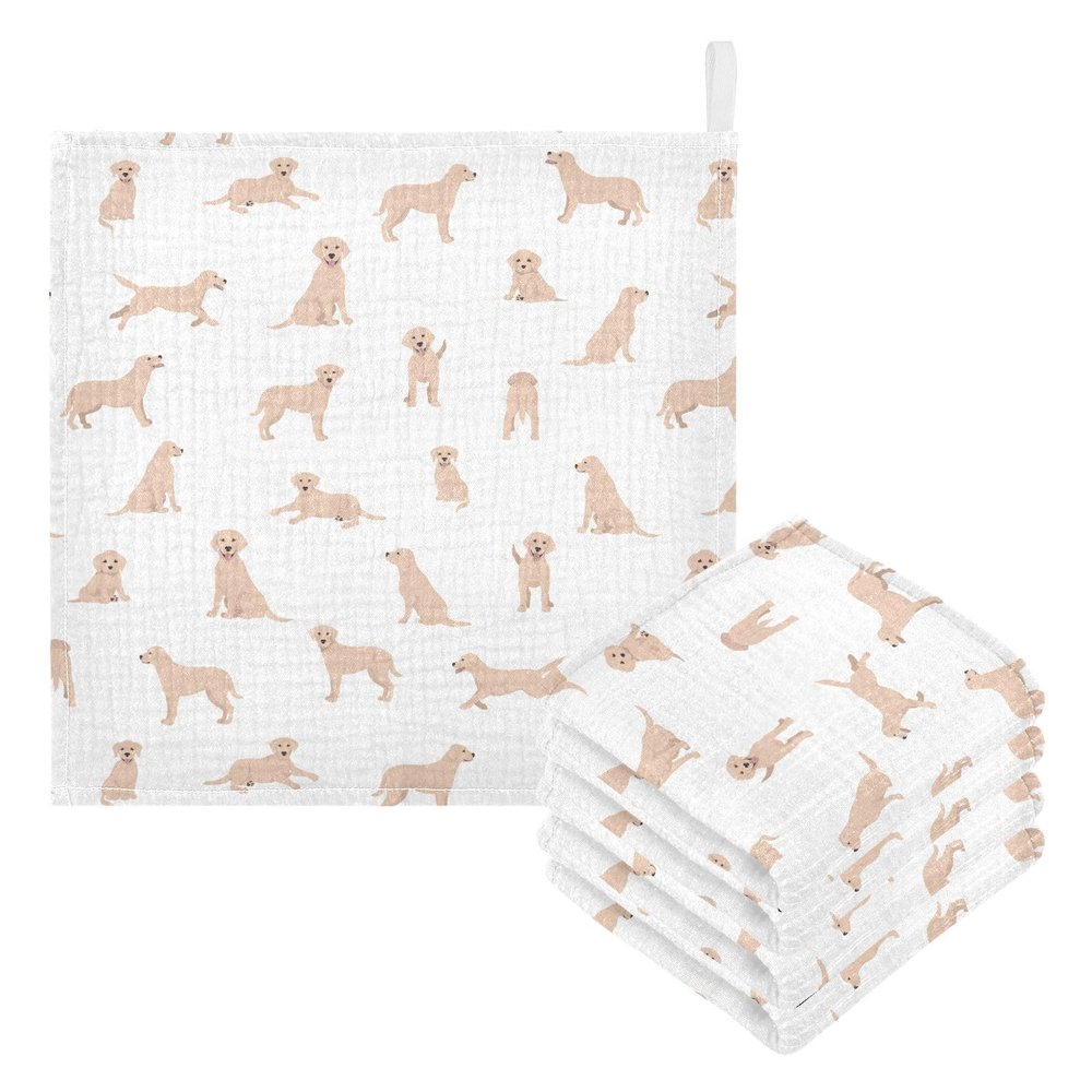 vvfelixl Baby Cotton Washcloths Labrador Retriever Dog Infants Bath Towel for Unisex Face Towels for Newborn, Natural Baby Wipes Delicate Skin, 11.8 X 11.8 inch, one sizex3