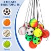 Skylety 36 Pcs Wrist Return Ball on a String 1.85'' Rebound Sport Ball with Elastic Strap and String, Basketball Baseball Soccer Tennis Wristband Toy for Teens Adults Gifts, Wrist Exercise or Play view 4
