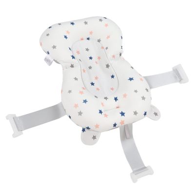 1pc Baby Bath Seat Cushion for Newborn Baby, Infant Bath Tub Support - Yosoo Foldable Adjustable Anti-Slip Bath Seat with Comfortable Padding for Safe Baby Bathing (White Stars)