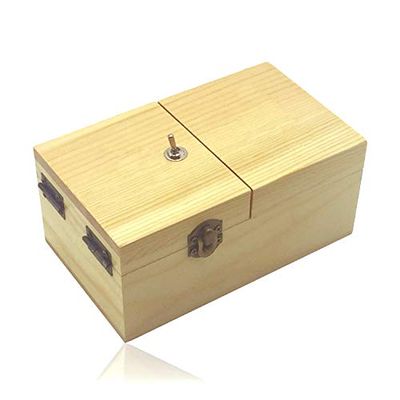 EGEN Useless Box Turns Itself Off in Wooden Useless Box Leave Me Alone Machine Box with Real Wood Desk Decoration for Christmas New Year Gifts (Beige no Logo)