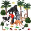 Jexine 25 Pack Rainforest Animals Figures Bulk Rainforest Diorama Kit School Project Toy for Kids Assorted Tropical Animals Figures for Birthday Miniature Landscape view 1