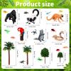 Jexine 25 Pack Rainforest Animals Figures Bulk Rainforest Diorama Kit School Project Toy for Kids Assorted Tropical Animals Figures for Birthday Miniature Landscape view 2