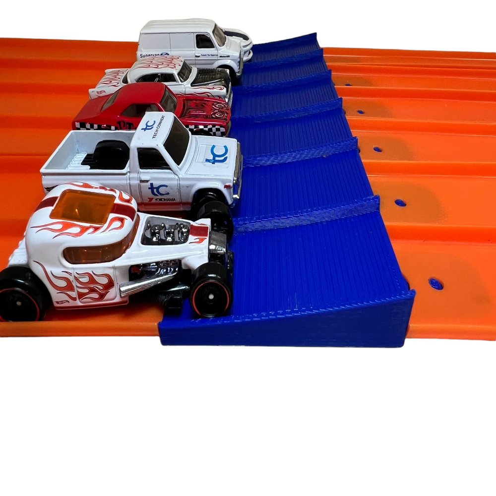 6 Lane Jump | Compatible with Hot Wheels Super 6 Lane Raceway Set | 6 Lane Stop (Blue)