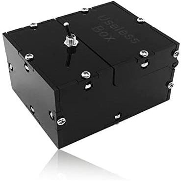 EGEN Mini Useless Box Leave Me Alone Machine Fully Assembled Funny Toy Turns Itself Off Desk Toys for Birthday and Party Gift Toy Game (Black)