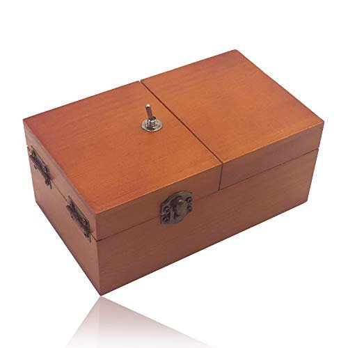 EGEN Useless Box Turns Itself Off in Wooden Useless Box Leave Me Alone Machine Box with Real Wood Desk Decoration for Christmas New Year Gifts (Brown no Logo)