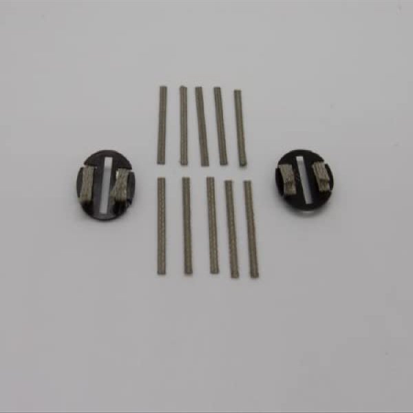 Greenhills Slot Parts 10 Tinned Copper Braids & 2 Braid Plates with Braid C8329 - Scalextric compatible - G2993