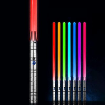 STYUXIN Lightsaber 15 RGB Color Light Up Saber Toys - Metal Hilt Dueling LED Light Saber - with Sounds Effect Rechargeable for Kids Adults Cosplay Accessories (Silver)