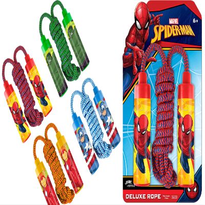 JA-RU Marvel Avengers Adjustable Jump Rope for Kids (1 Unit) Super Hero Nylon Skipping Rope for Kids | Outdoor Recess Toys & Physical Education Equipment For Elementary Students. Assorted-6815