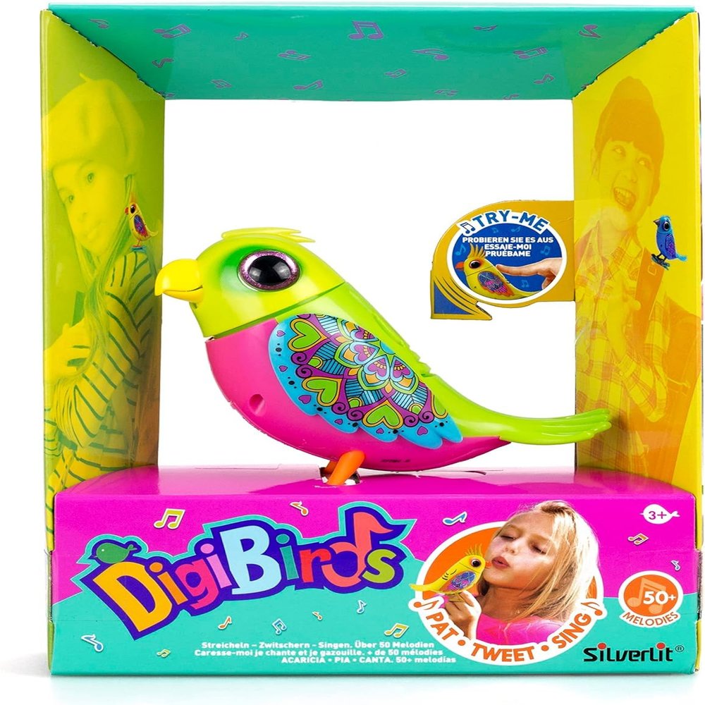 Silverlit Digibirds- Interactive Love Bird, Green Small