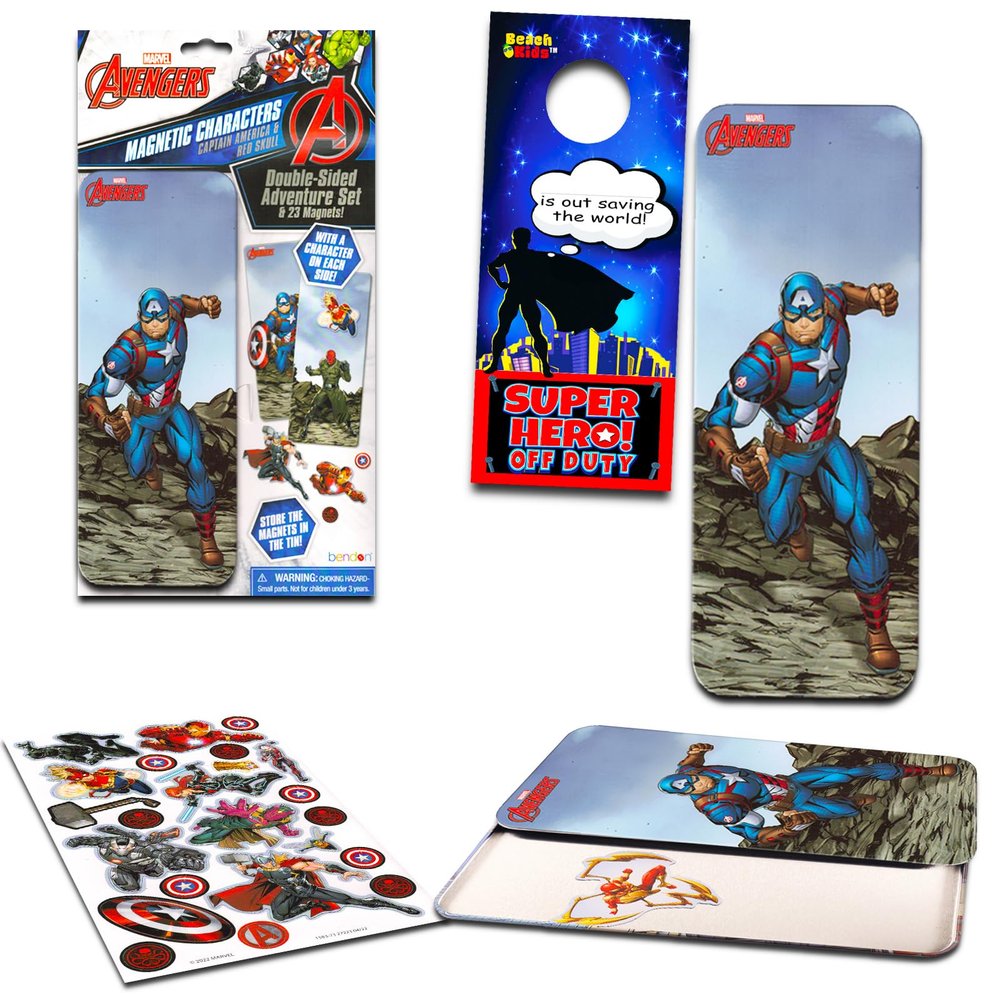 Disney 25 Piece Magnetic Creations - Bundle with Dress-Up Magnetic Pieces Including Captain America | Magnetic Dress-Up Kits