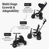 QPlay Rito - Premium Luxury Foldable Trike for Toddlers Featuring Leather touchpoints, Toddler Tricycle Stroller, Push & Fold Tricycle for Ages 12 Months to 5 Years, Midnight Edition view 3