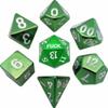 Metal D20 F Dice Critical Fail F 20 Sided Die Set DND Number for Role Playing Game Dungeons and Dragons D&D Pathfinder Shadowrun Black Gunmetal Silver Red Blue Rainbow Gold Green (Full Set, Green) view 1