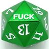 Metal D20 F Dice Critical Fail F 20 Sided Die Set DND Number for Role Playing Game Dungeons and Dragons D&D Pathfinder Shadowrun Black Gunmetal Silver Red Blue Rainbow Gold Green (Full Set, Green) view 2