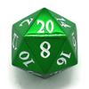 Metal D20 F Dice Critical Fail F 20 Sided Die Set DND Number for Role Playing Game Dungeons and Dragons D&D Pathfinder Shadowrun Black Gunmetal Silver Red Blue Rainbow Gold Green (Full Set, Green) view 3