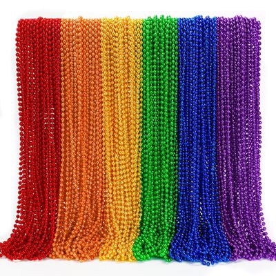 200PCS Pride Accessories, Rainbow Pride Beads Necklace Accessories, 6 Kinds of Metallic Beads Necklace Bulk, Gay Lesbian Pride Necklace, Costumes Decor for Pride Month Parade Throws Party Favors