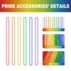 200PCS Pride Accessories, Rainbow Pride Beads Necklace Accessories, 6 Kinds of Metallic Beads Necklace Bulk, Gay Lesbian Pride Necklace, Costumes Decor for Pride Month Parade Throws Party Favors view 3