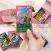 LYINGFISH Tarot Cards for Beginners Pink Tarot Cards with Guide Book Gold Foil with Meanings on Them 78 Classic Origina Waterproof Rider Waite Taro Deck Fortune Telling GamePink view 4