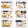 24 Sheets Make Your Own Construction Stickers Make A Face Stickers for Kids Toddlers with Trucks DIY Craf Kids Truck Themed Birthday Truck Party Supplies view 1