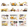 24 Sheets Make Your Own Construction Stickers Make A Face Stickers for Kids Toddlers with Trucks DIY Craf Kids Truck Themed Birthday Truck Party Supplies view 2