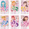 24 Sheets Make Your Own Mermaid Princess Stickers Make A Face Stickers for Kids Toddlers with Mermaid DIY Craft Sticker Kids Party Favor Supplies Crafts view 1